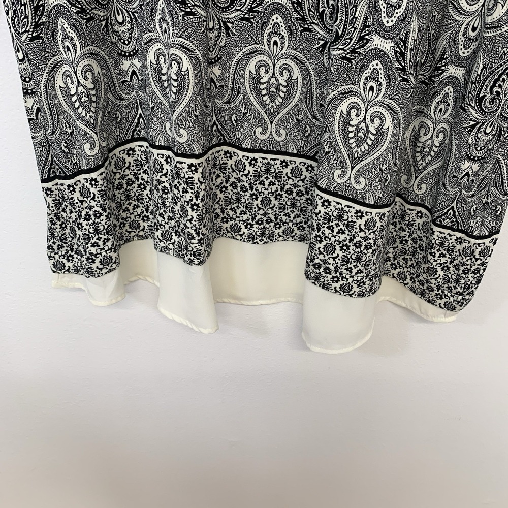 Rose & Olive Blouse 1X Pull Over Printed  Stretch 3/4 Sleeve Classic Office Work - Picture 3 of 9